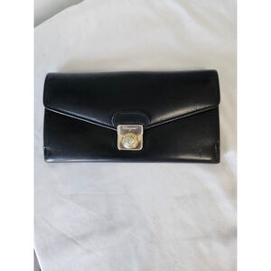 Salvatore Ferragamo Black Leather Wallet One Size
